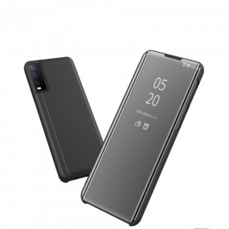 Capa De Celular Para Vivo Y20s Espelho E Couro Sintético