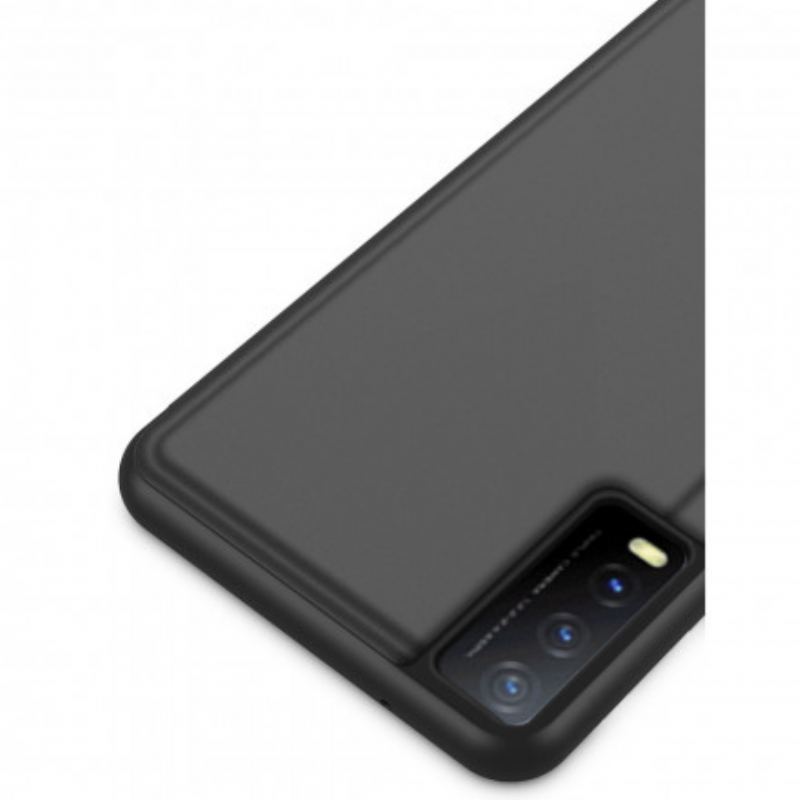 Capa De Celular Para Vivo Y20s Espelho E Couro Sintético