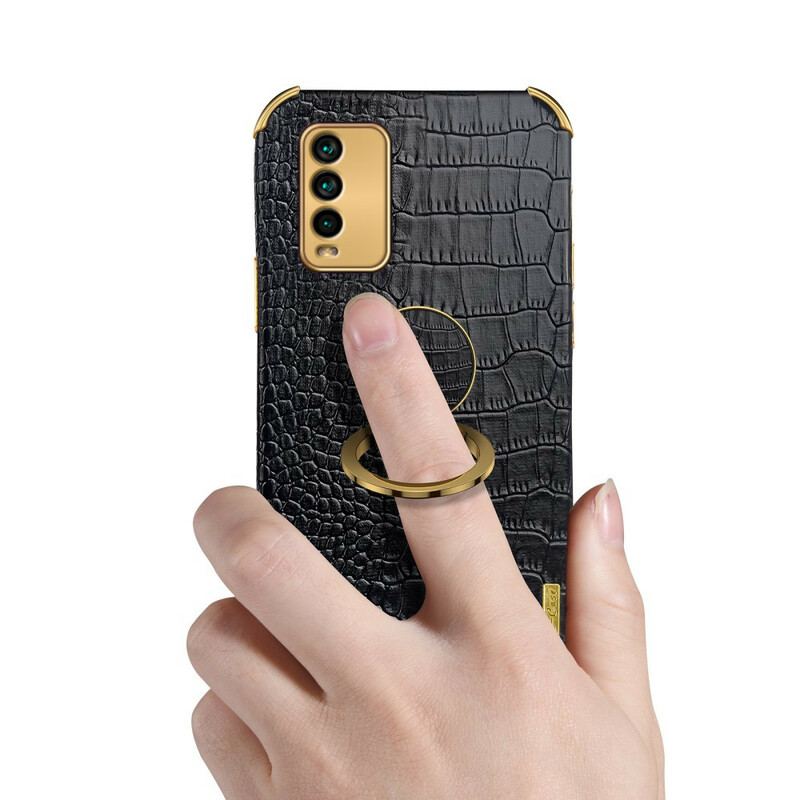 Capa De Celular Para Xiaomi Redmi 9T Efeito Pele De Crocodilo X-case