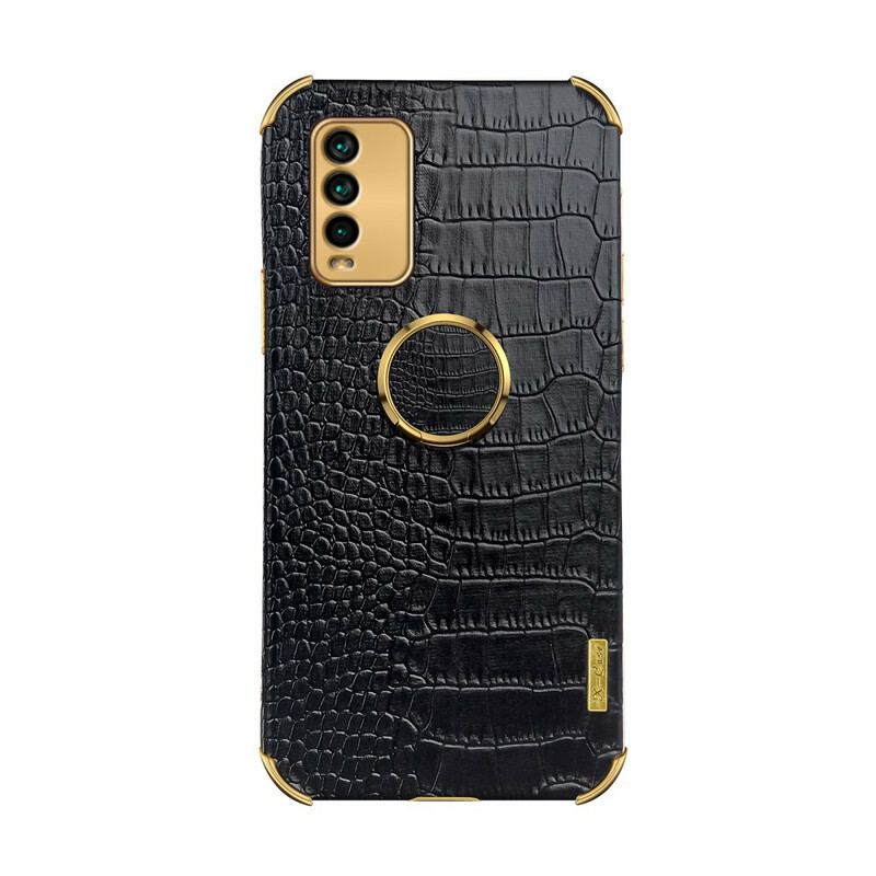 Capa De Celular Para Xiaomi Redmi 9T Efeito Pele De Crocodilo X-case