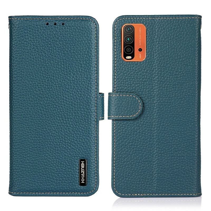 Capa De Couro Para Xiaomi Redmi 9T Khazneh Lichia Couro