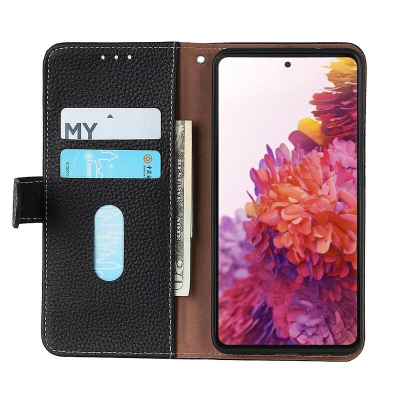 Capa De Couro Para Xiaomi Redmi 9T Khazneh Lichia Couro