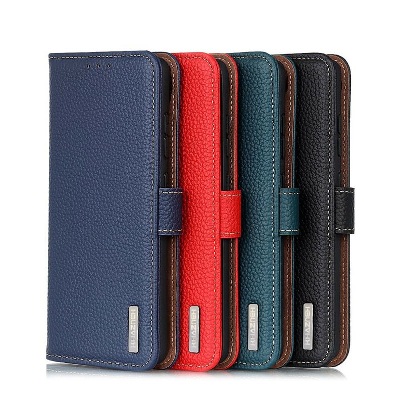 Capa De Couro Para Xiaomi Redmi 9T Khazneh Lichia Couro