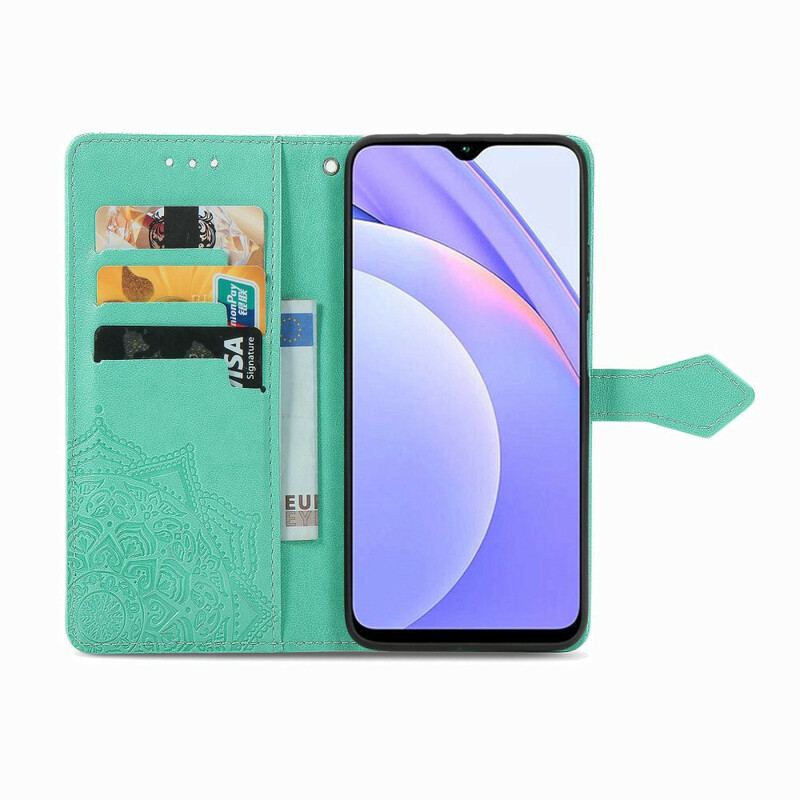 Capa De Couro Para Xiaomi Redmi 9T Mandala Idade Média