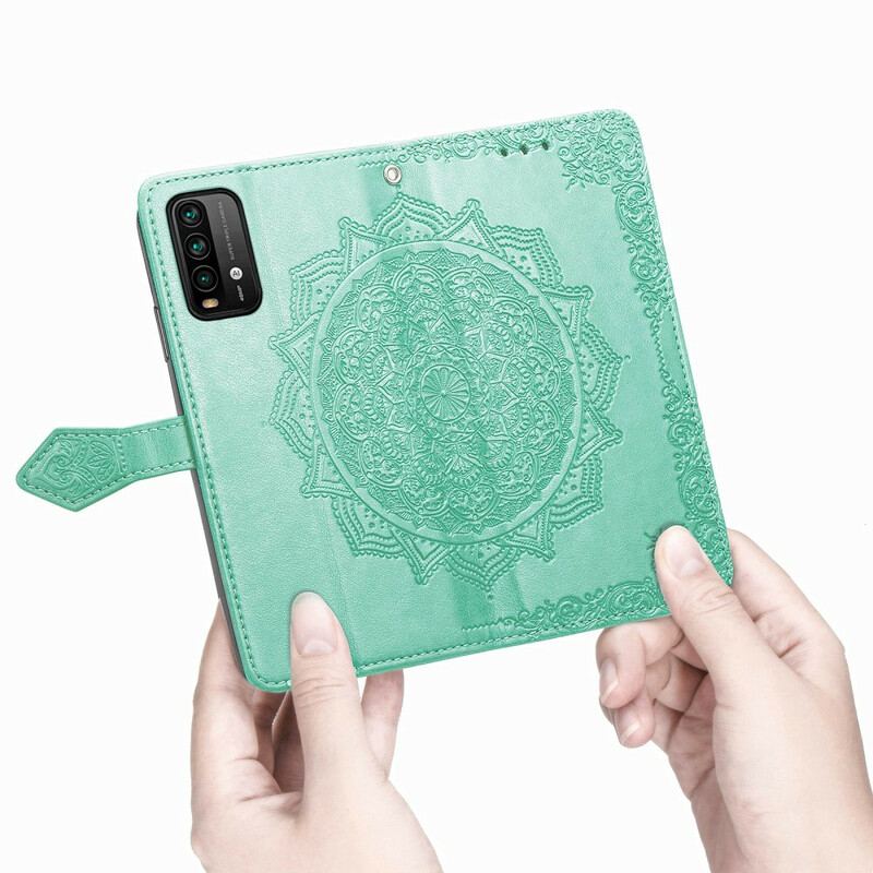 Capa De Couro Para Xiaomi Redmi 9T Mandala Idade Média