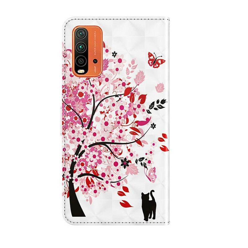 Capa Flip Para Xiaomi Redmi 9T Árvore Rosa
