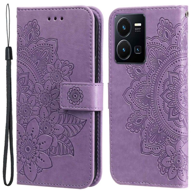 Capa De Couro Para Vivo Y35 De Cordão Mandala Strappy