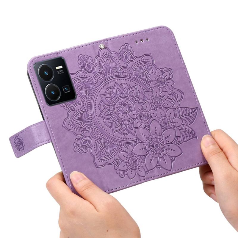 Capa De Couro Para Vivo Y35 De Cordão Mandala Strappy