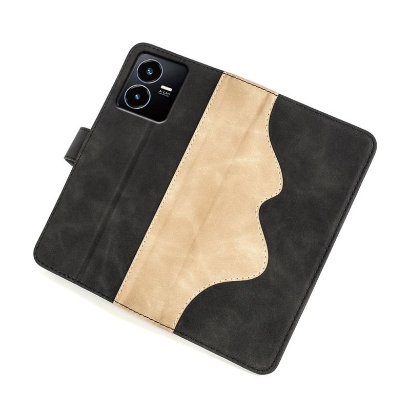 Capa De Couro Para Vivo Y35 Estilo De Couro Ondulado