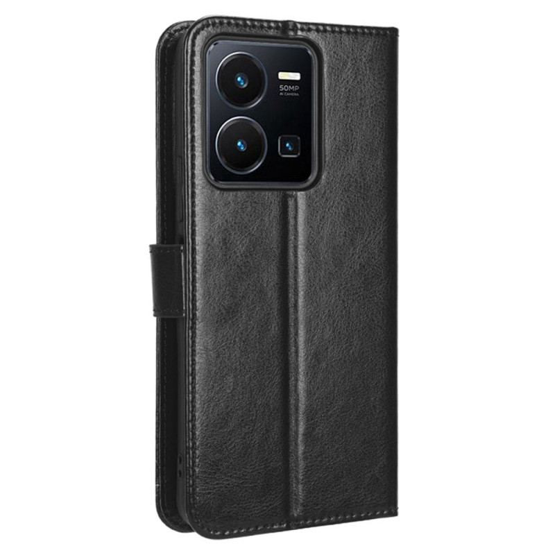 Capa Flip Para Vivo Y35 Couro Sintético