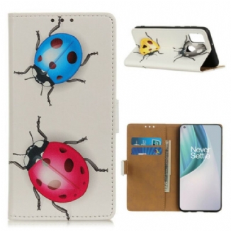 Capa De Couro Para OnePlus Nord N10 Joaninhas