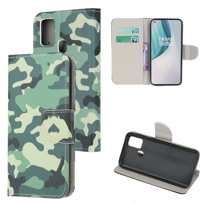 Capa Flip Para OnePlus Nord N10 Camuflagem Militar