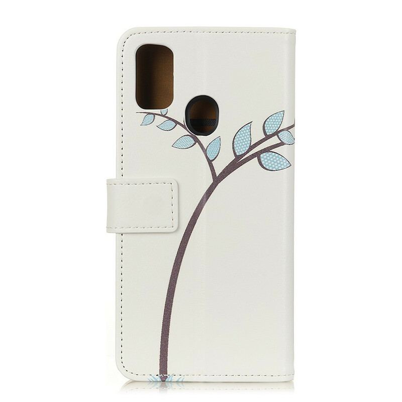 Capa Flip Para OnePlus Nord N10 Casal De Corujas Na Árvore