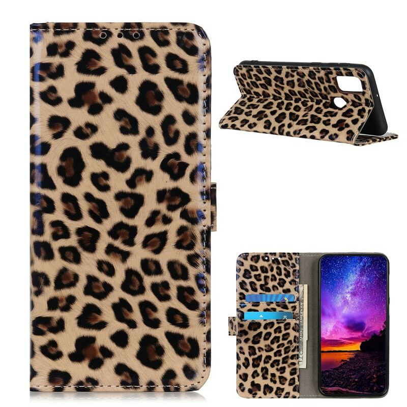 Capa Flip Para OnePlus Nord N10 Leopardo