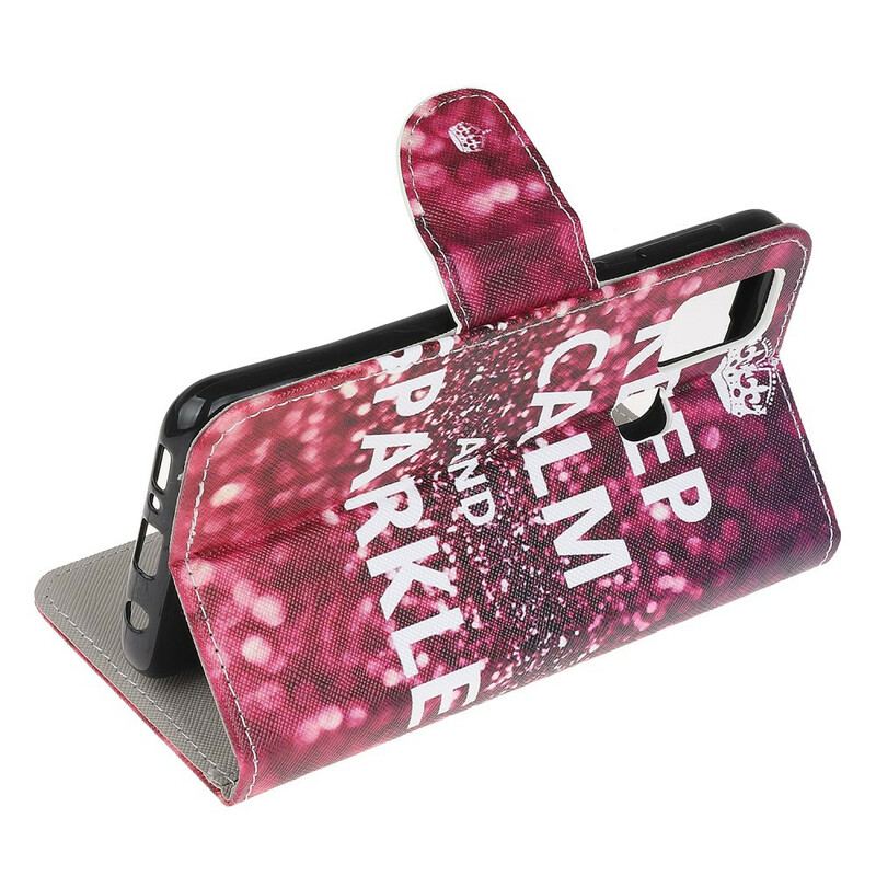 Capa Flip Para OnePlus Nord N10 Mantenha A Calma E Brilhe