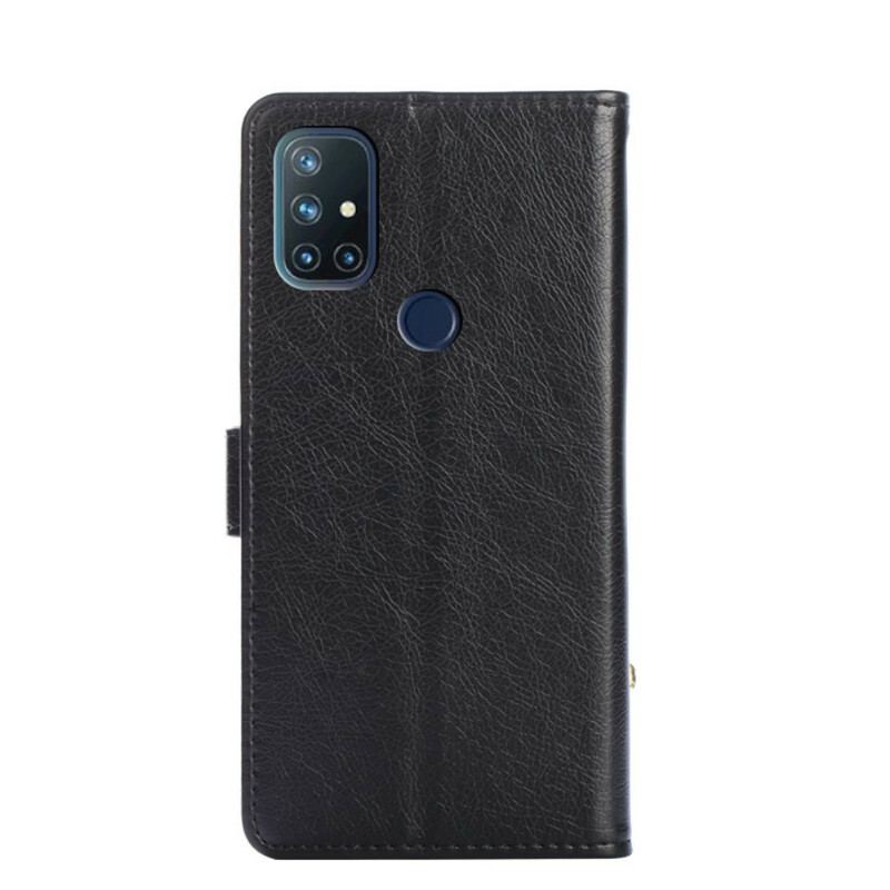 Capa Flip Para OnePlus Nord N10 Porta-moedas Frontal E Cordão