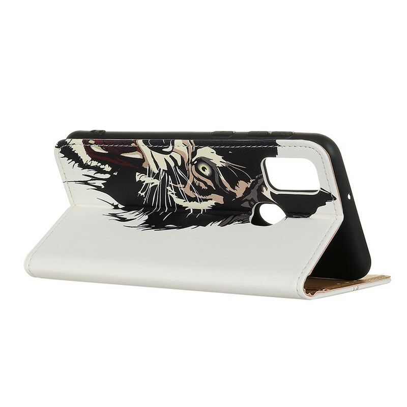 Capa Flip Para OnePlus Nord N10 Tigre Feroz