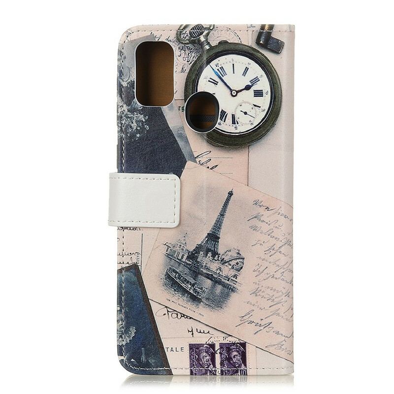 Capa Folio Para OnePlus Nord N10 Torre Eiffel Do Poeta