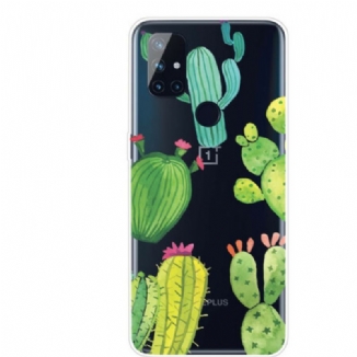 Capa Para OnePlus Nord N10 Cactos Aquarela