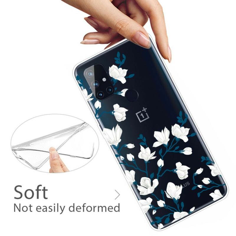 Capa Para OnePlus Nord N10 Flores Brancas