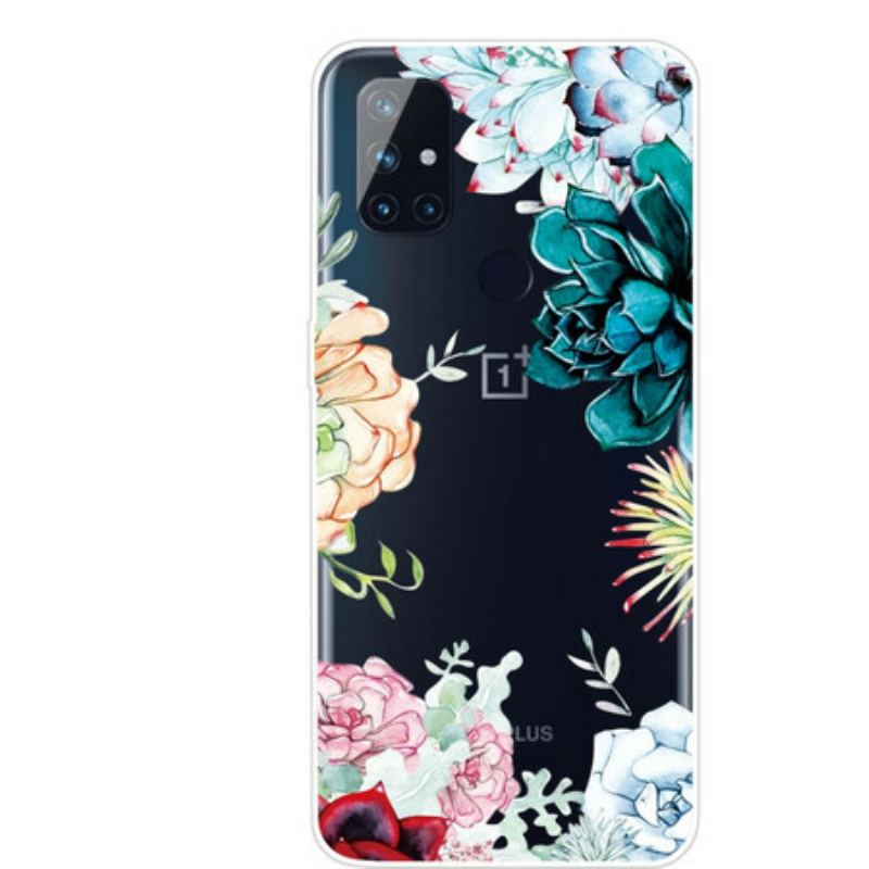 Capa Para OnePlus Nord N10 Flores Em Aquarela Sem Costura