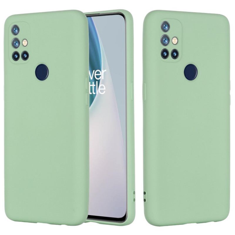 Capa Para OnePlus Nord N10 Silicone Líquido Com Cordão