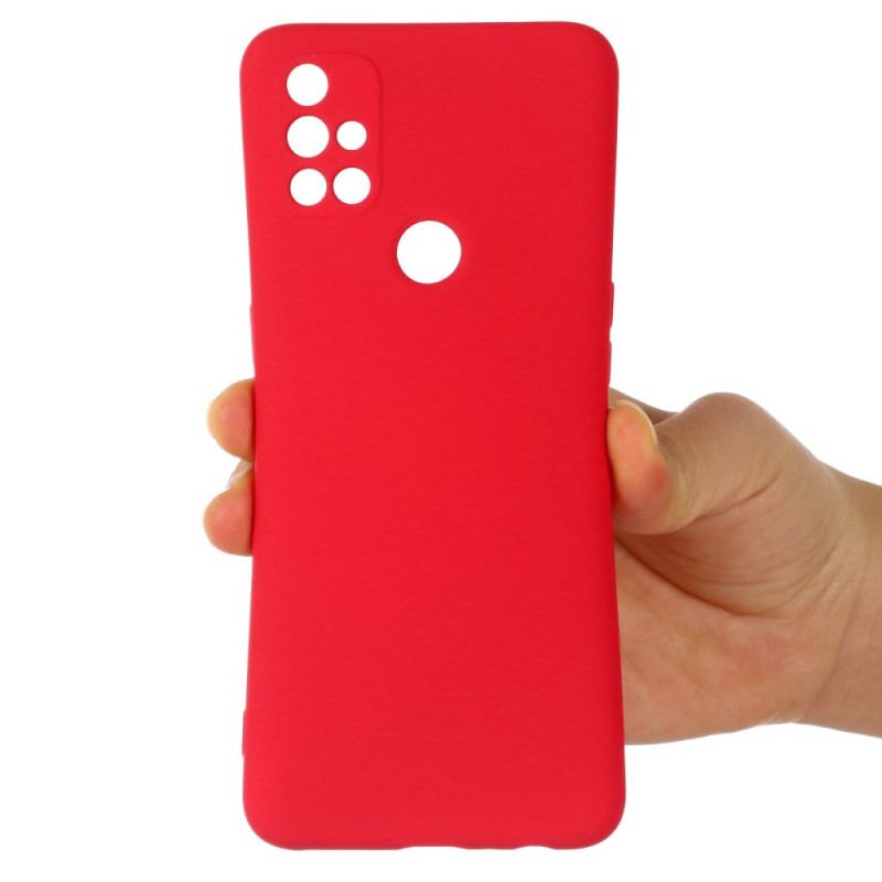 Capa Para OnePlus Nord N10 Silicone Líquido Com Cordão