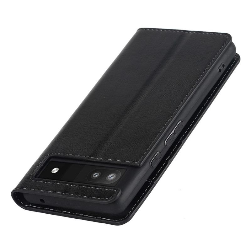 Capa De Celular Para Google Pixel 6A Flip Couro Genuíno
