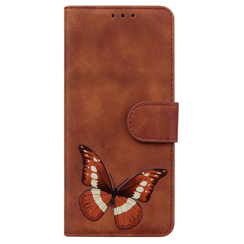 Capa Em Pele Para Google Pixel 6A Borboleta Unida