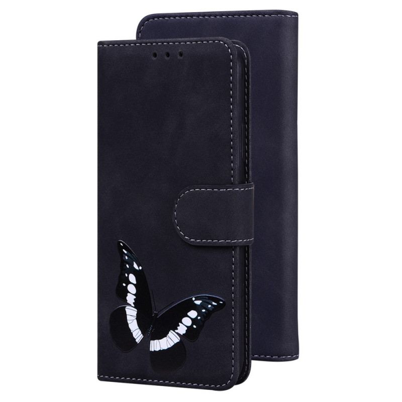 Capa Em Pele Para Google Pixel 6A Borboleta Unida