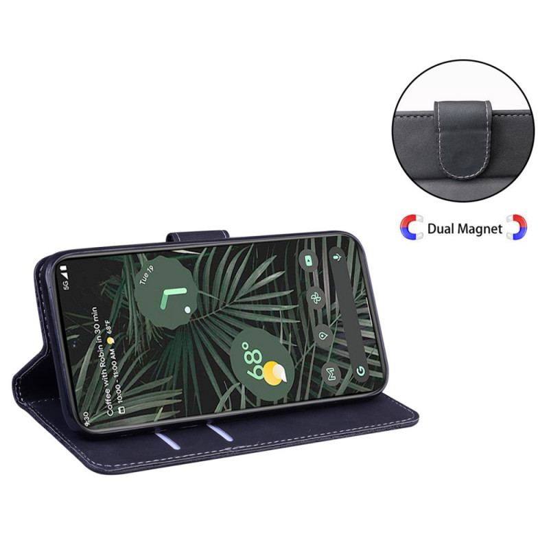 Capa Em Pele Para Google Pixel 6A Borboleta Unida