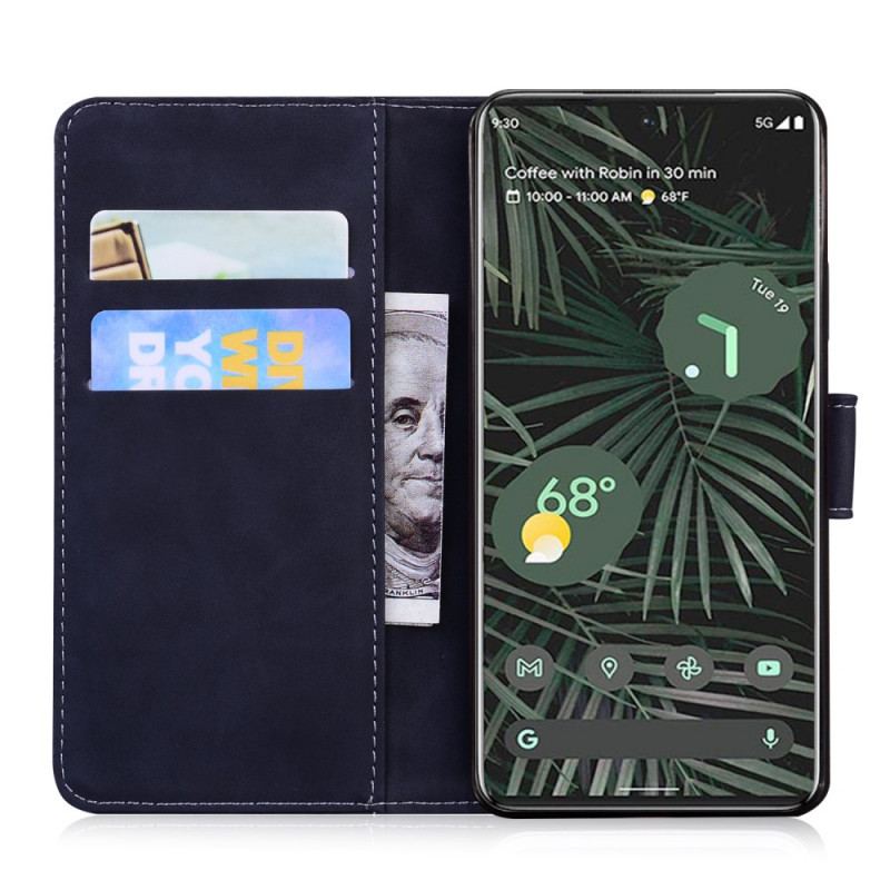Capa Em Pele Para Google Pixel 6A Borboleta Unida