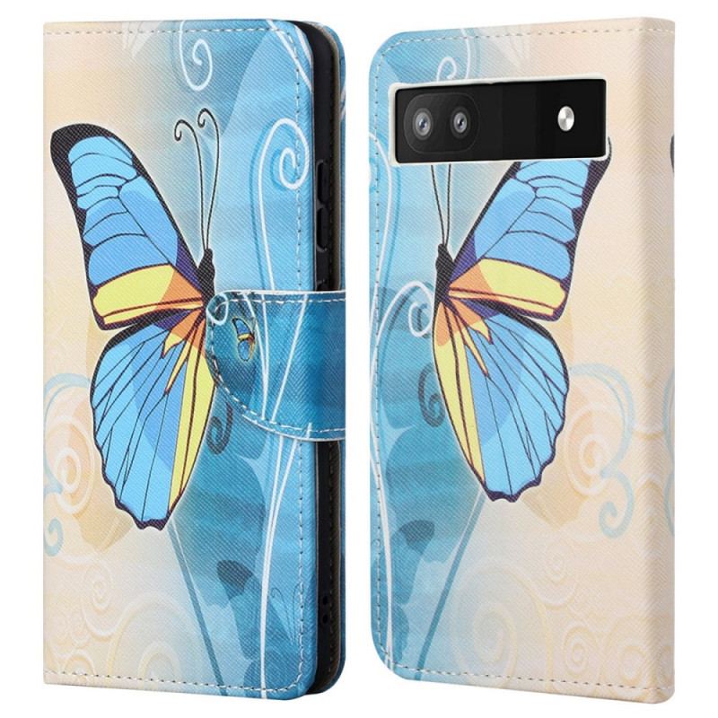Capa Flip Para Google Pixel 6A Borboleta