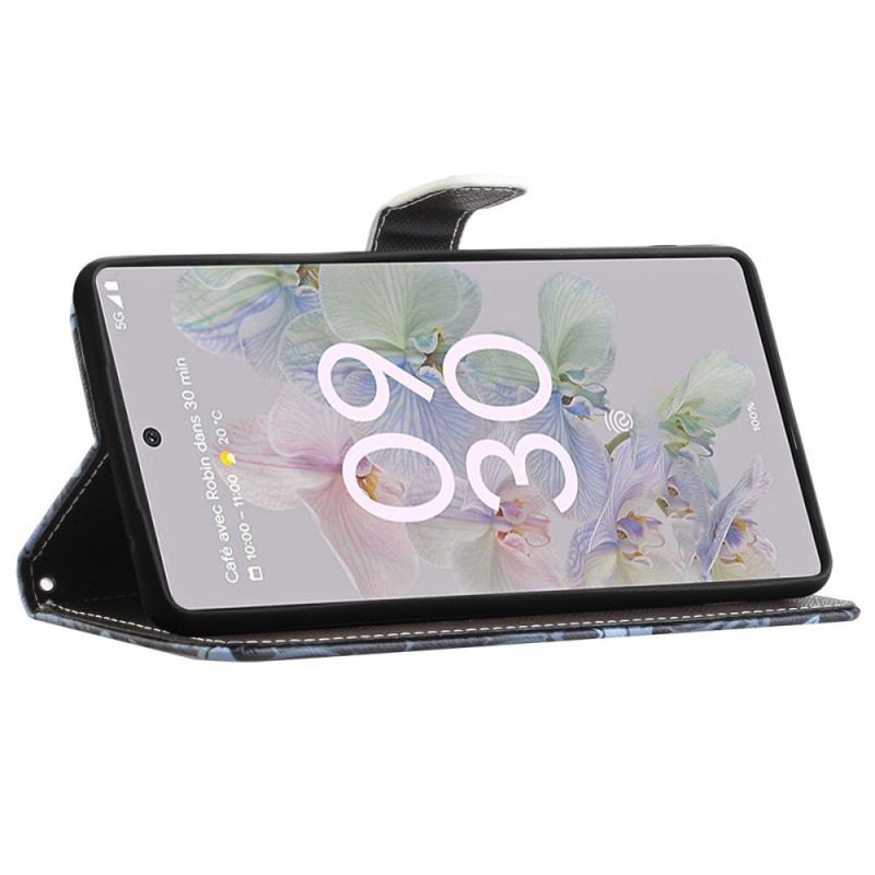 Capa Flip Para Google Pixel 6A De Cordão Lobos Tanga