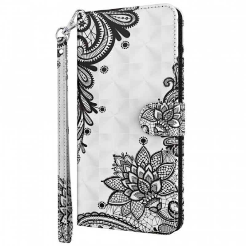 Capa Flip Para Google Pixel 6A De Cordão Renda Strappy