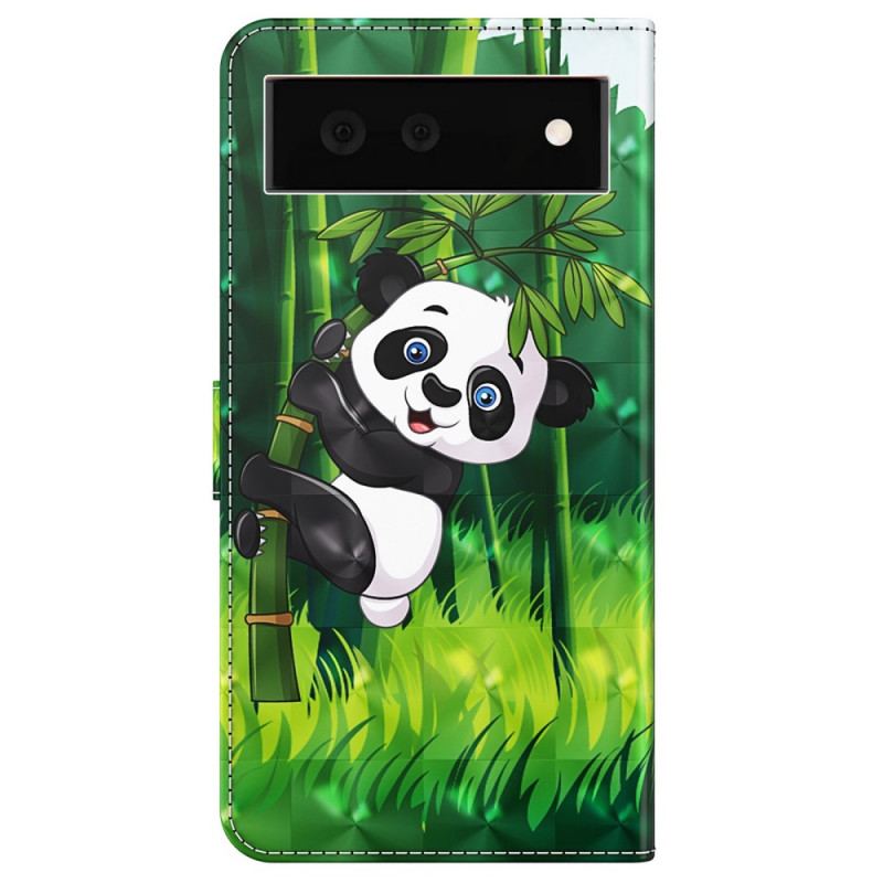 Capa Flip Para Google Pixel 6A De Cordão Strappy Panda