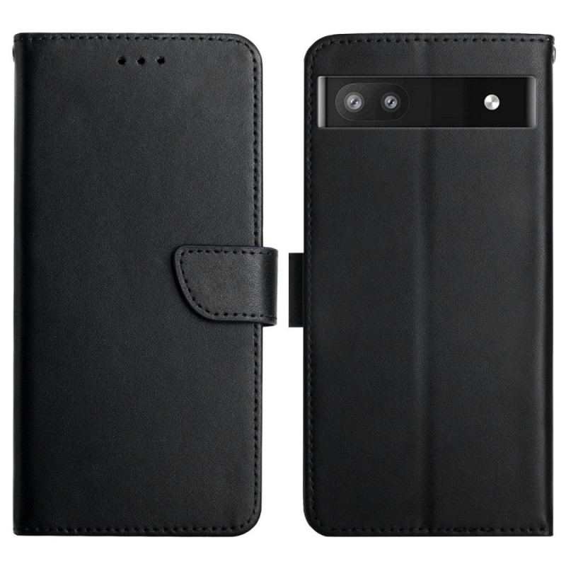 Capa Flip Para Google Pixel 6A Couro Napa Genuíno