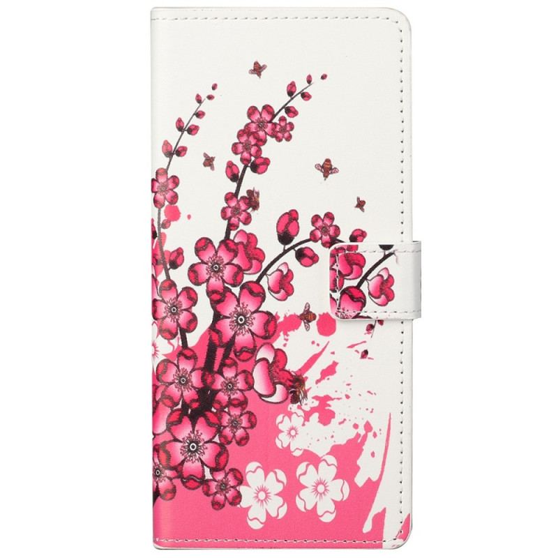 Capa Flip Para Google Pixel 6A Flores Tropicais