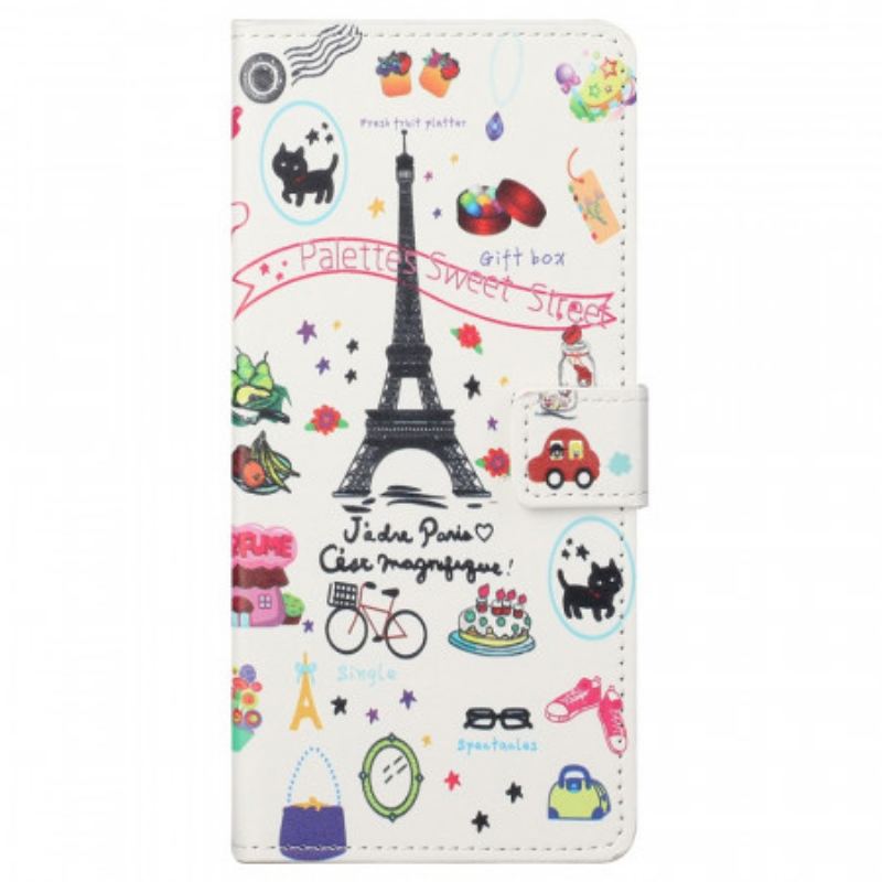 Capa Flip Para Google Pixel 6A Paris Comemora