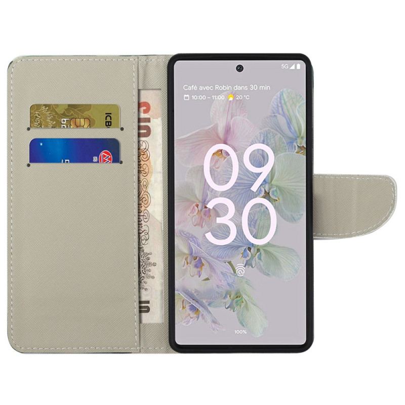 Capa Flip Para Google Pixel 6A Torre Eiffel Antiga