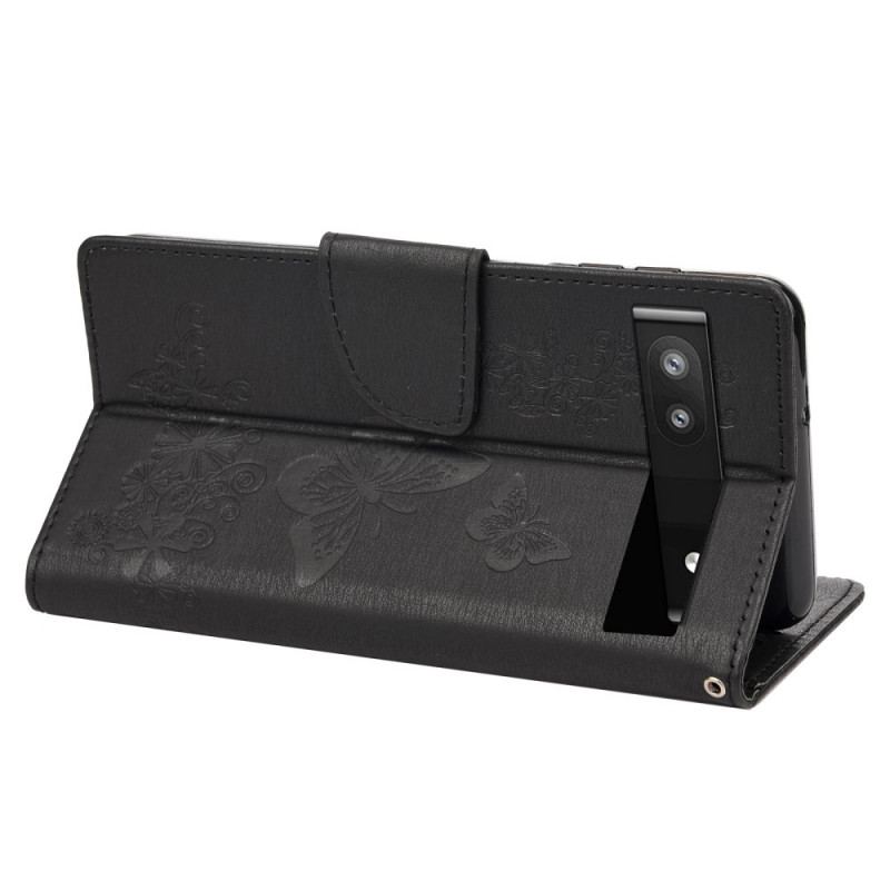 Capa Folio Para Google Pixel 6A Borboletas Maravilhosas