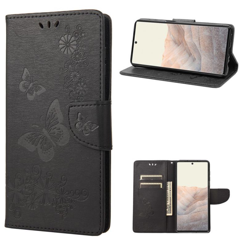 Capa Folio Para Google Pixel 6A Borboletas Maravilhosas