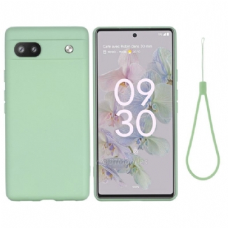 Capa Para Google Pixel 6A De Cordão Tiras De Silicone Líquido