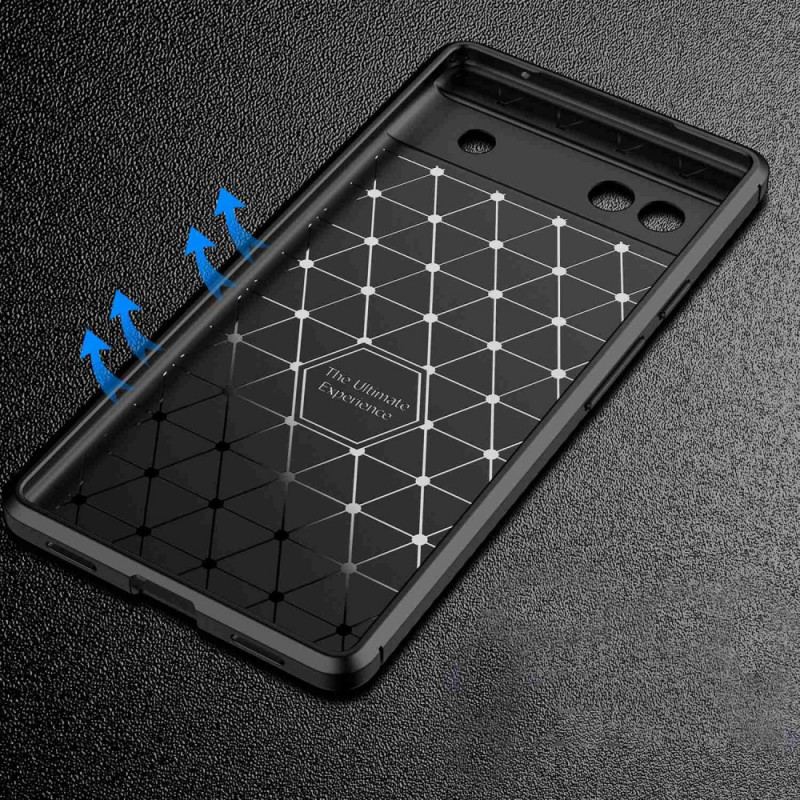 Capa Para Google Pixel 6A Fibra De Carbono Flexível