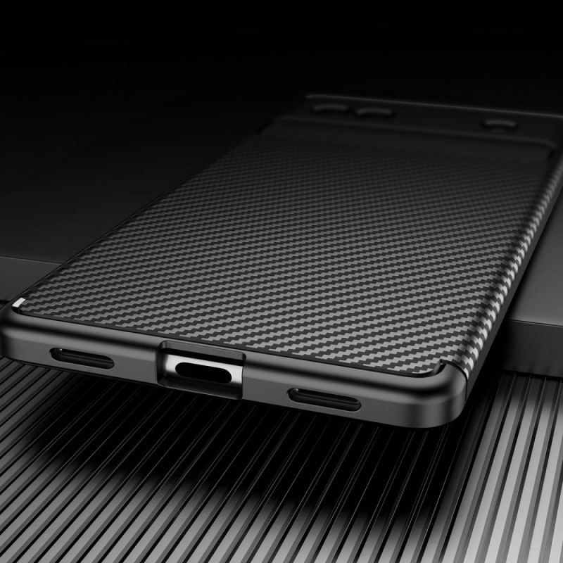 Capa Para Google Pixel 6A Fibra De Carbono Flexível