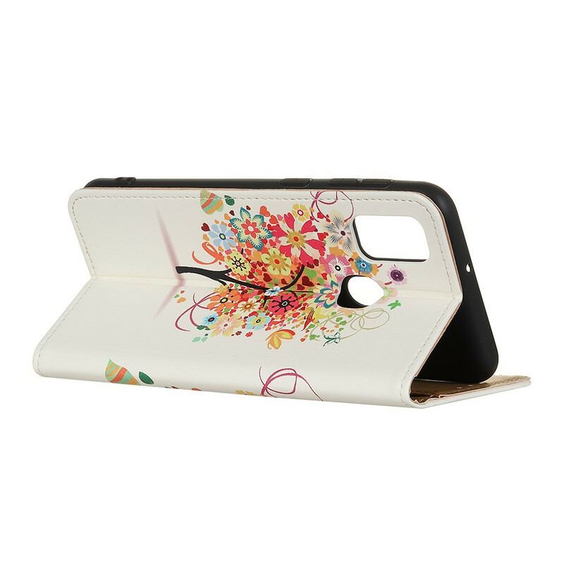 Capa Flip Para OnePlus Nord N100 Árvore Florida