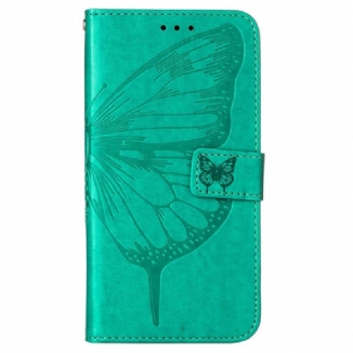 Capa Flip Para OnePlus Nord N100 De Cordão Design De Borboleta Com Tiras