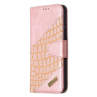 Capa De Couro Para Samsung Galaxy S20 FE Efeito Clássico De Pele De Crocodilo