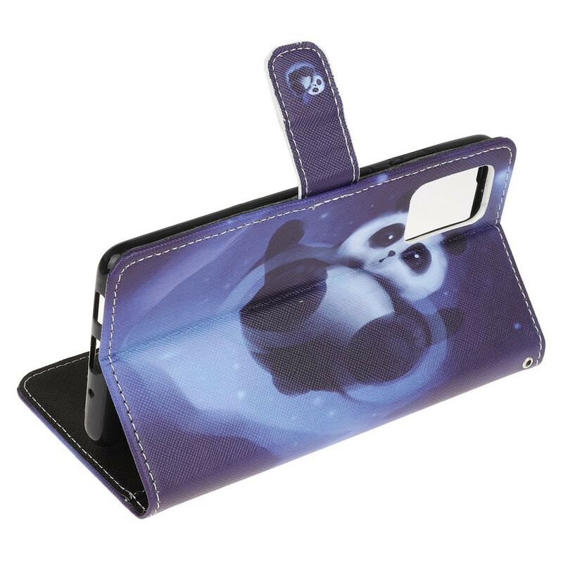 Capa De Couro Para Samsung Galaxy S20 FE Espaço Panda