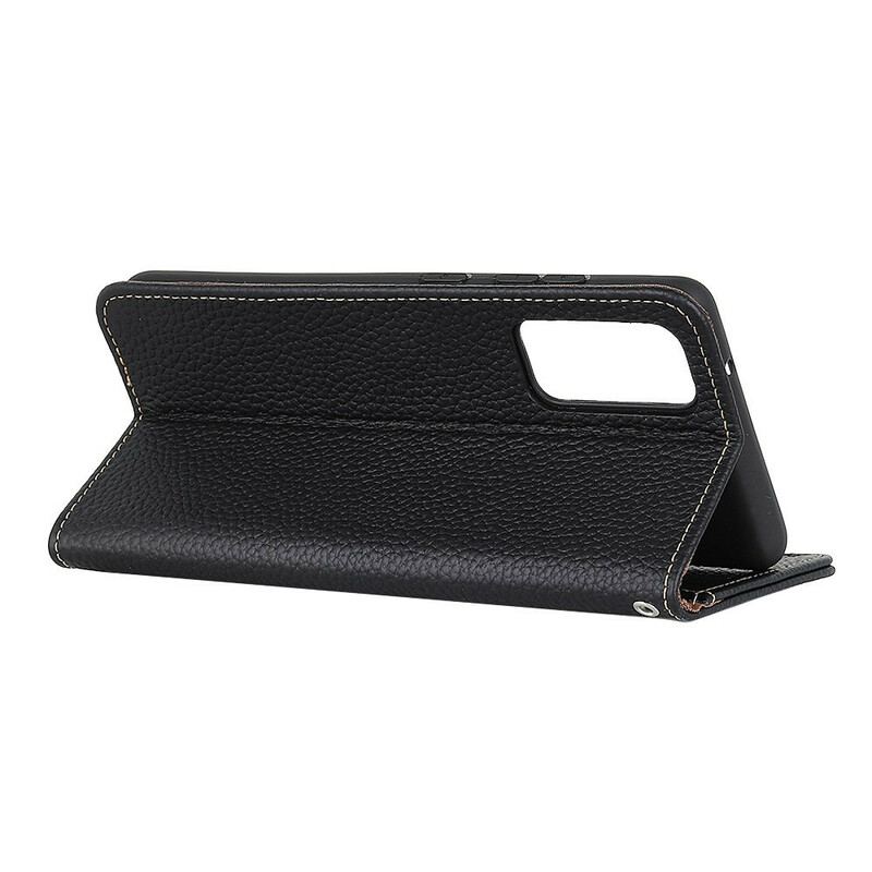 Capa De Couro Para Samsung Galaxy S20 FE Khazneh Lichia Couro
